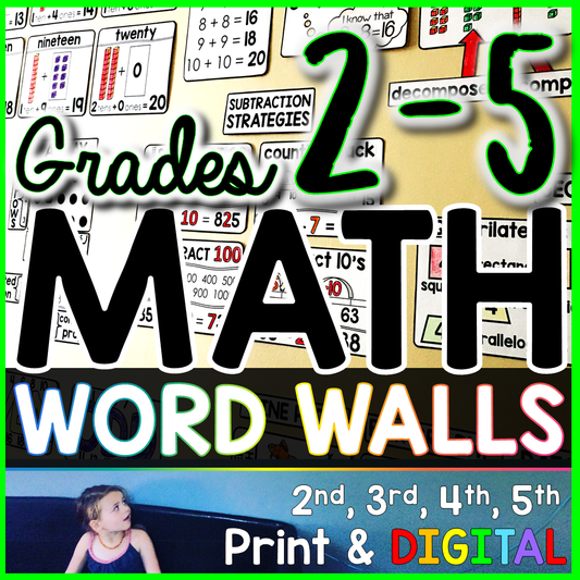 Grades 2-5 Math Word Wall Bundle