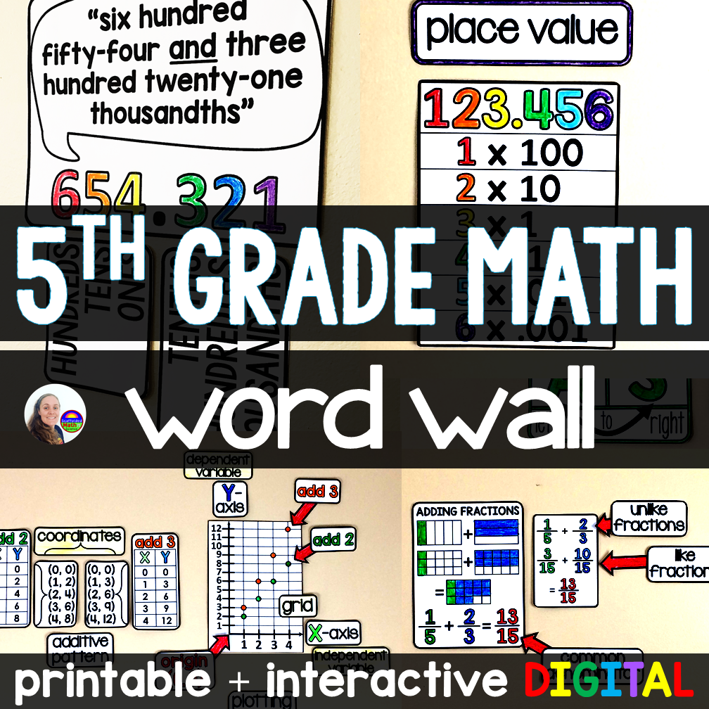 5th Grade Math Word Wall
