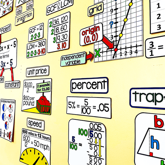 Grades 6-9 {MIDDLE SCHOOL and ALGEBRA} Math Vocabulary Word Wall Bundle