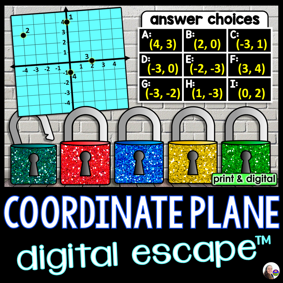 Coordinate Plane All 4 Quadrants Digital Math Escape Room