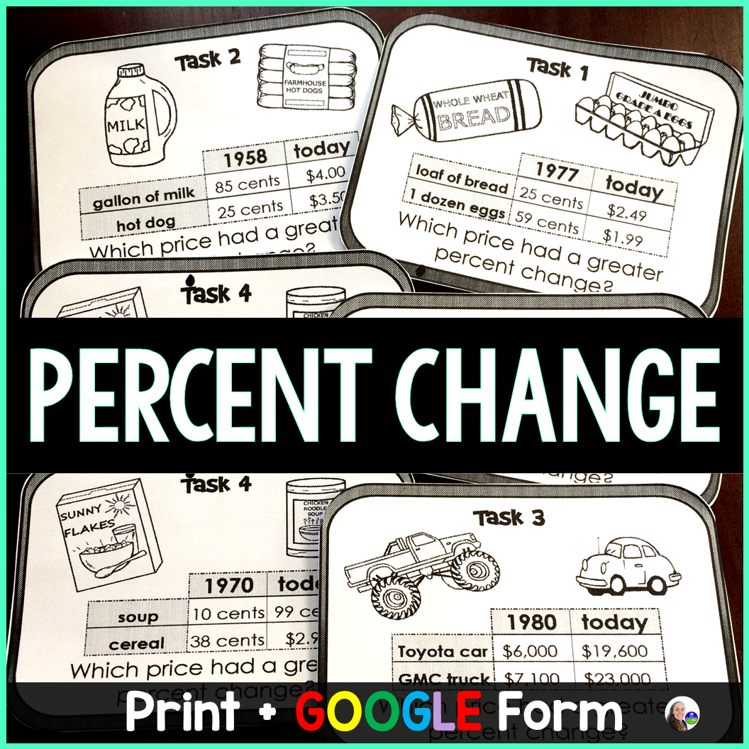 Percent of Change Task Cards Activity