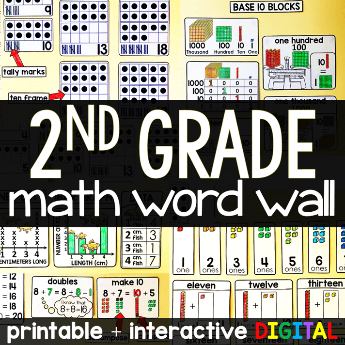 Math Word Wall {2nd Grade}  Math word walls, Math words, Second grade math