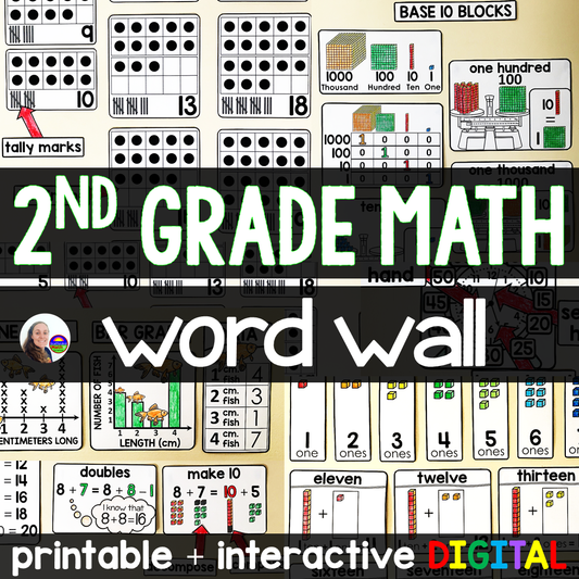 2nd Grade Math Vocabulary Word Wall