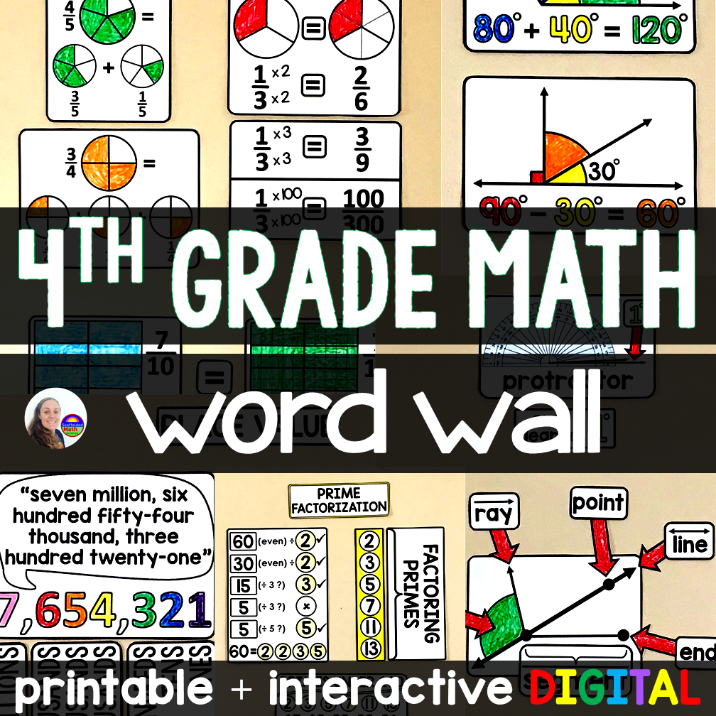 4th Grade Math Word Wall