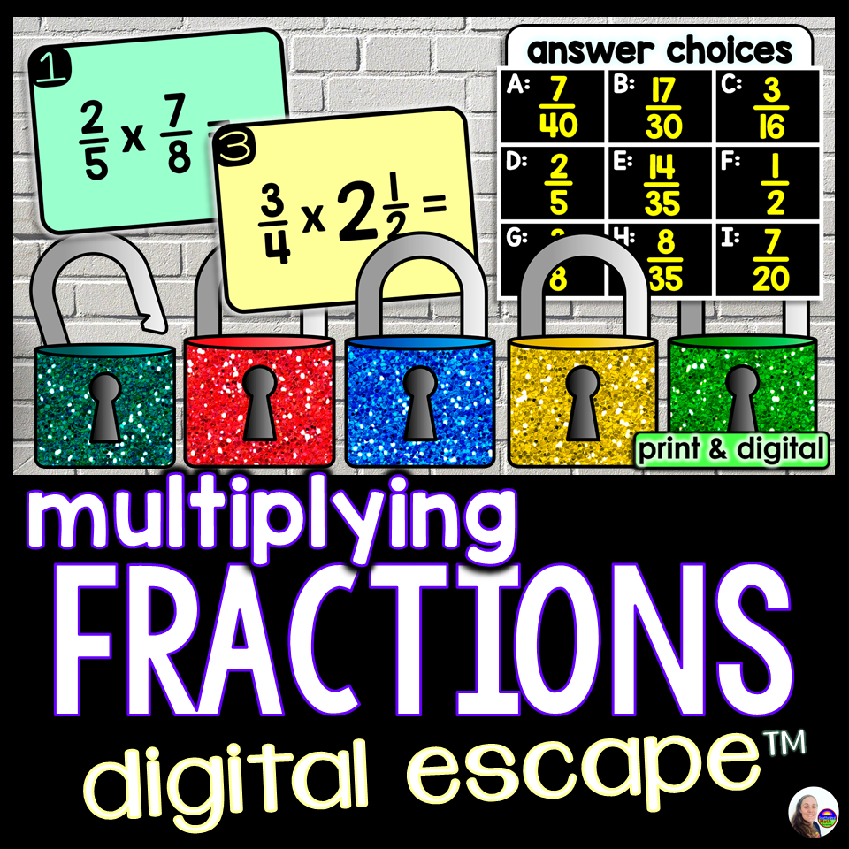 Multiplying Fractions Digital Math Escape Room