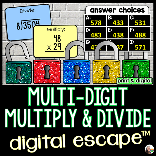 Multiplying and Dividing Multi-Digit Numbers Digital Math Escape Room