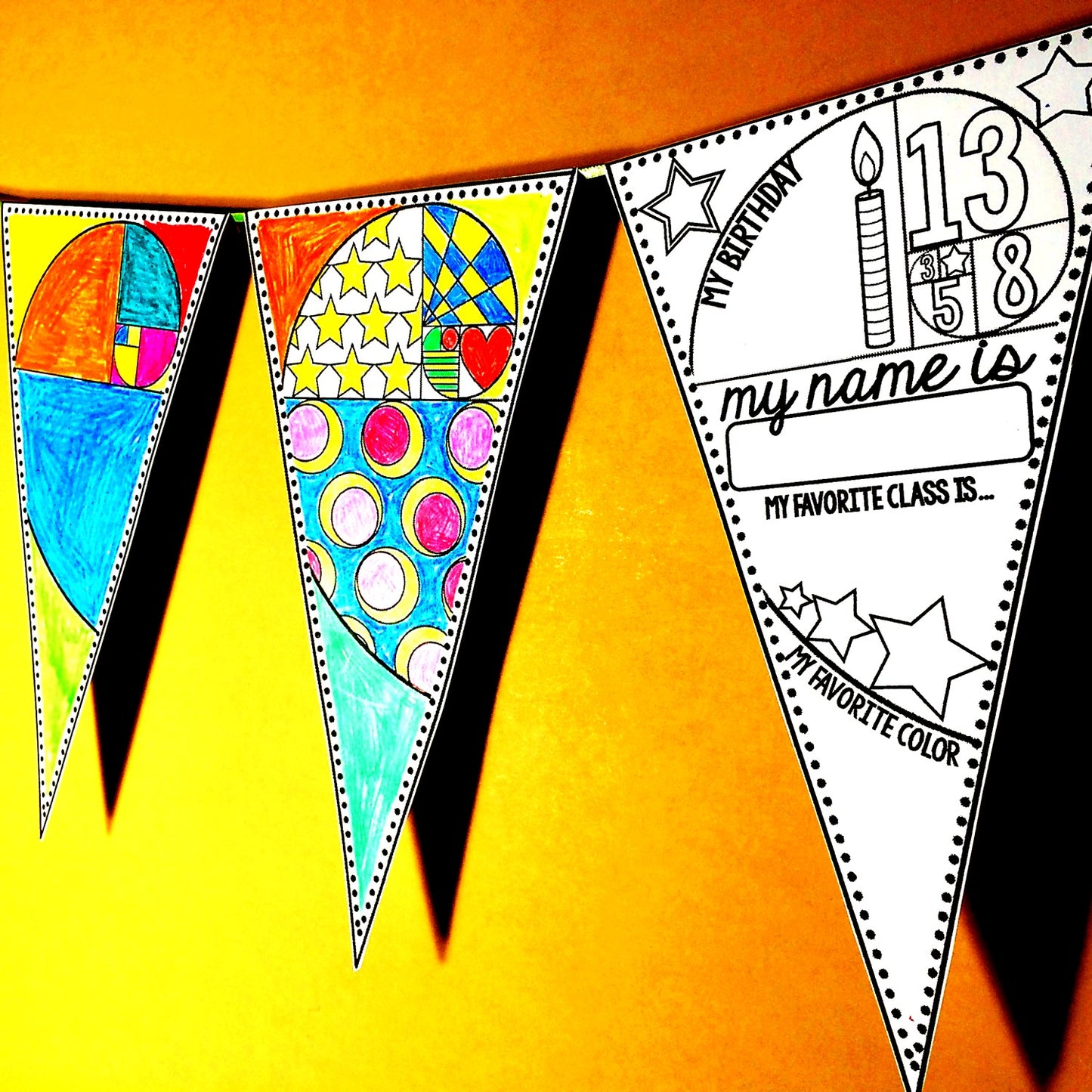 Back to School Math Pennant Activity
