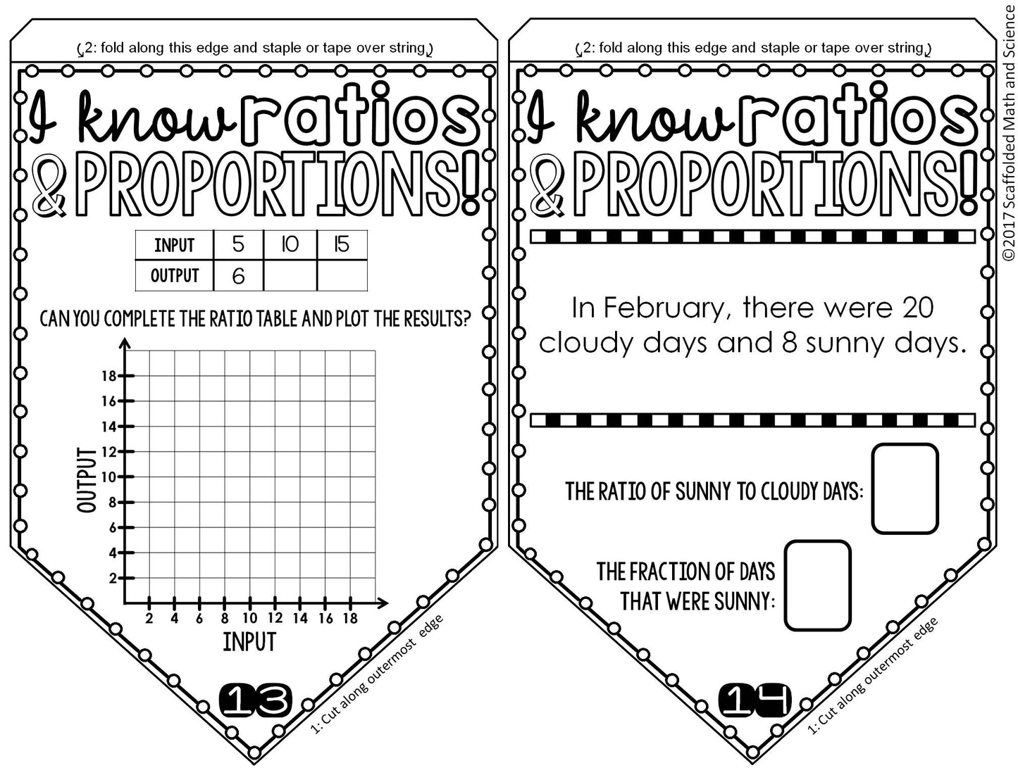 Ratios and Proportions Math Pennant Activity