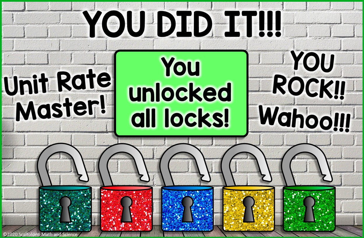 Unit Rates Digital Math Escape Room