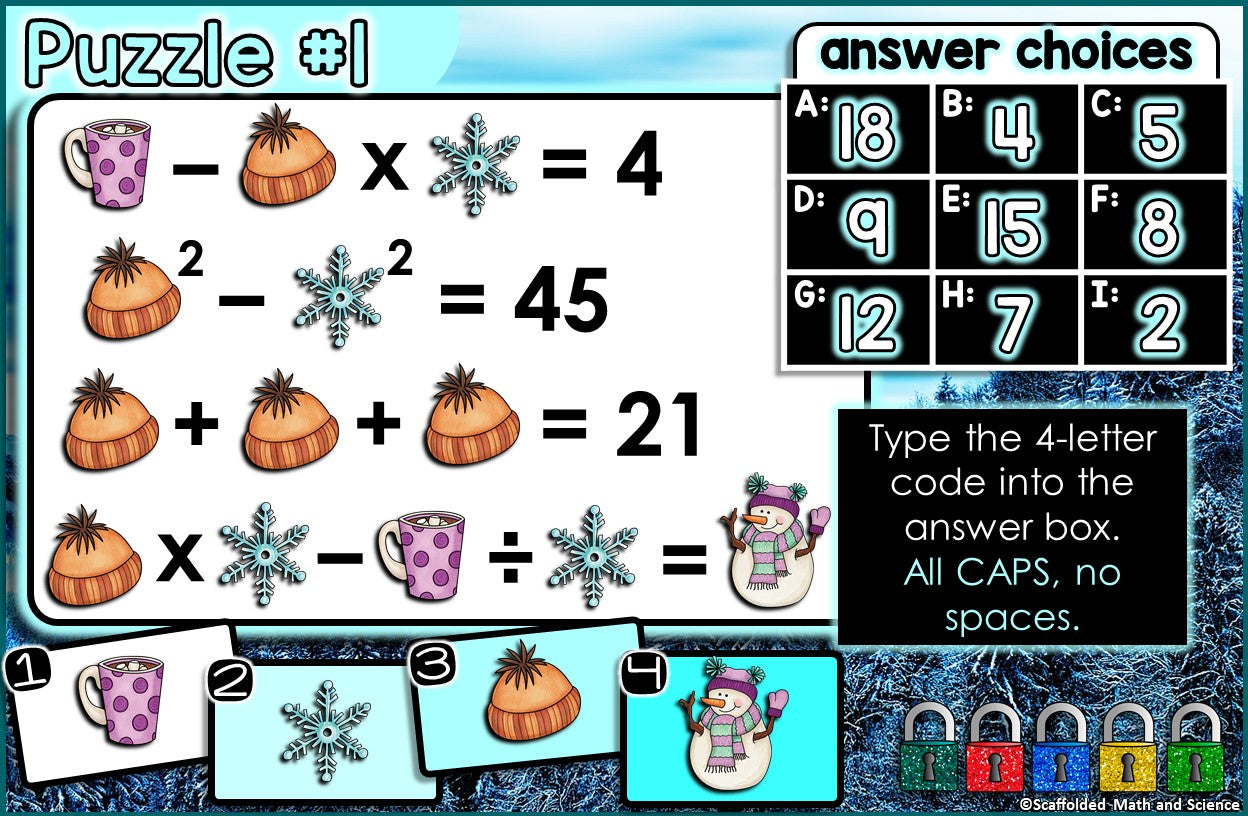 Digital Math Escape Room Holiday Game Bundle