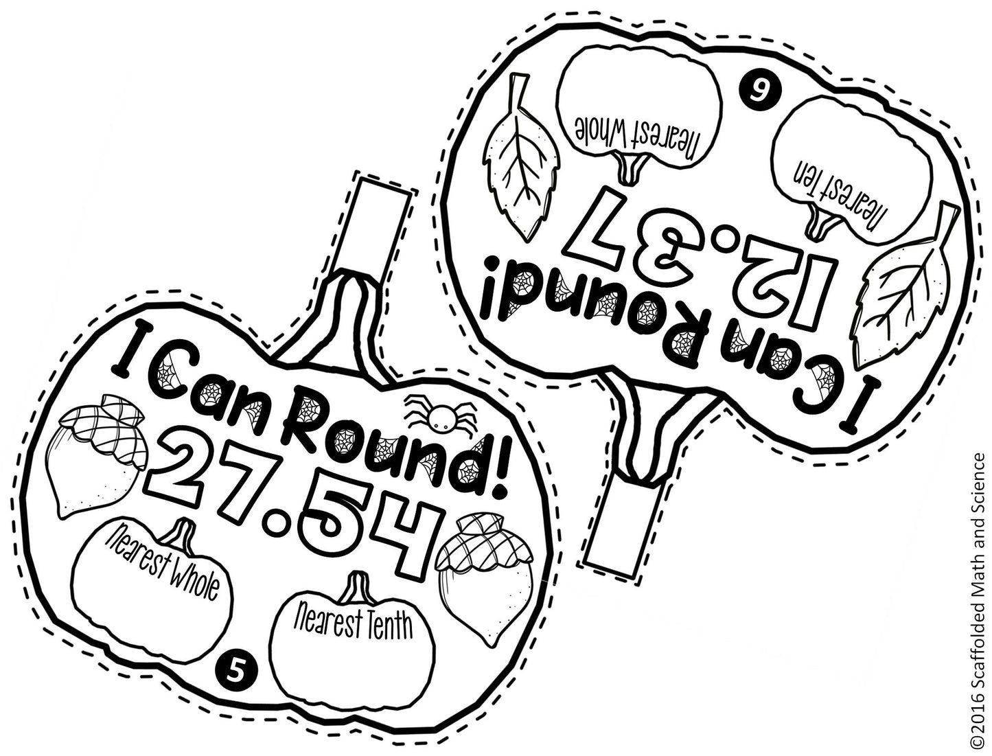 Pumpkin Rounding Decimals Fall Place Value Math Pennant