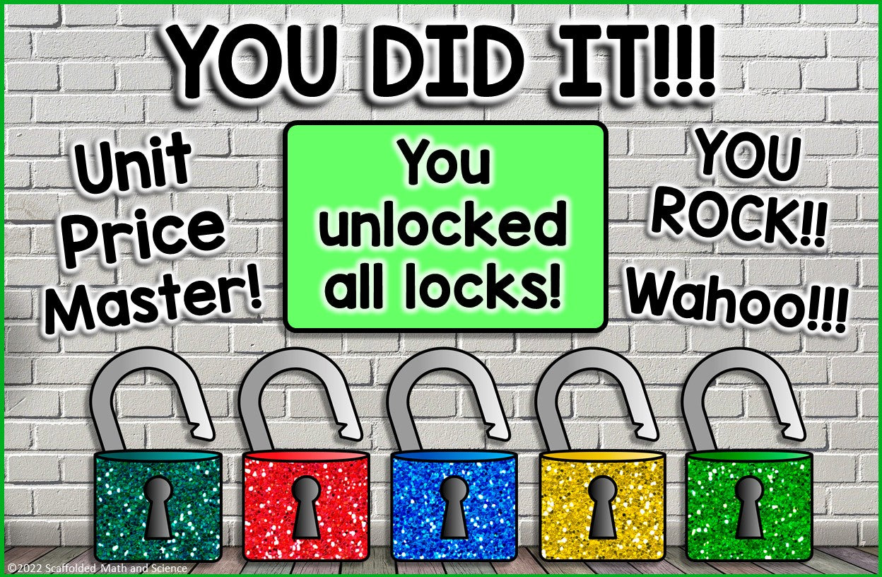 Unit Price Digital Math Escape Room Activity