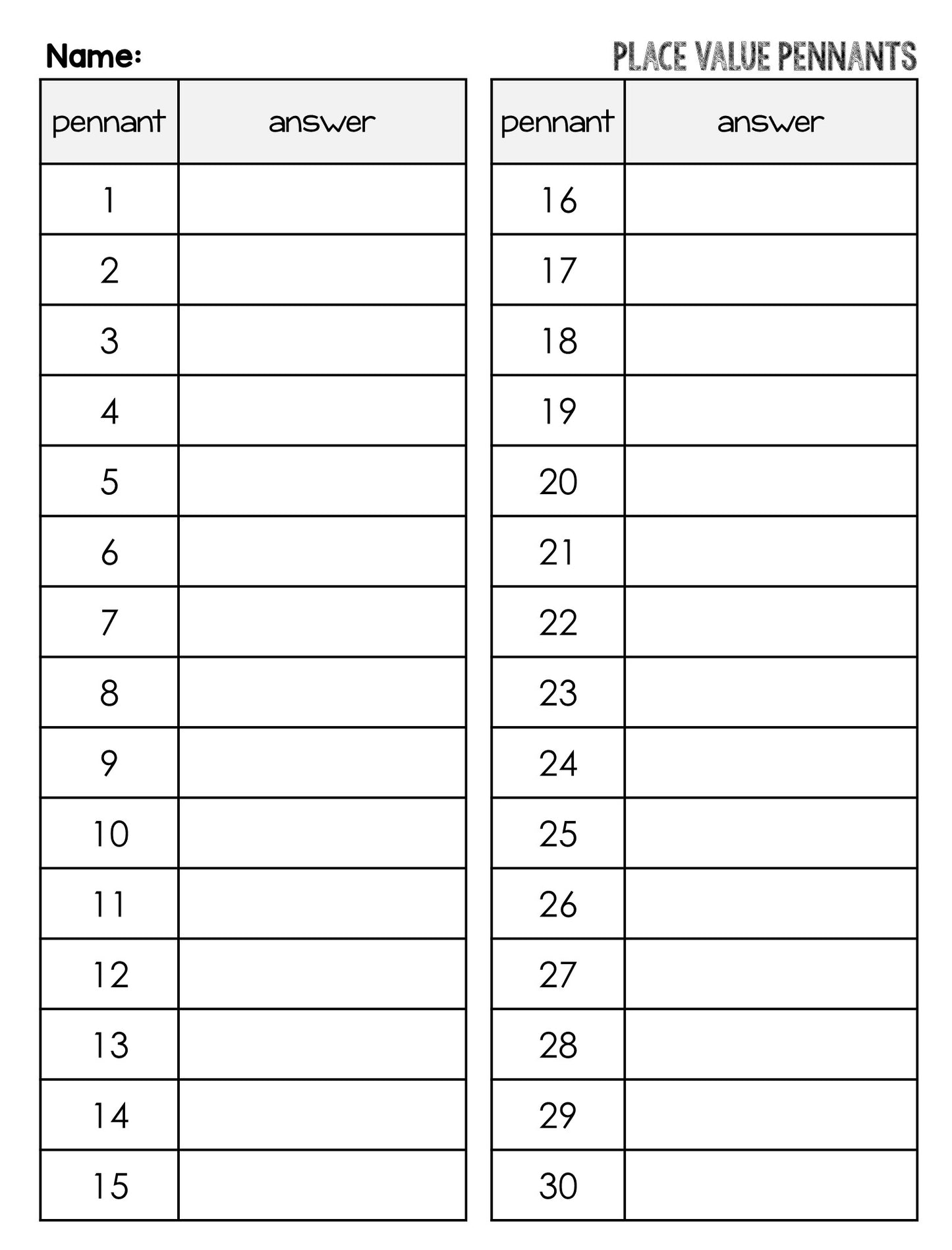 Place Value Math Pennant Activity | Into the Hundred Millions | No Decimals