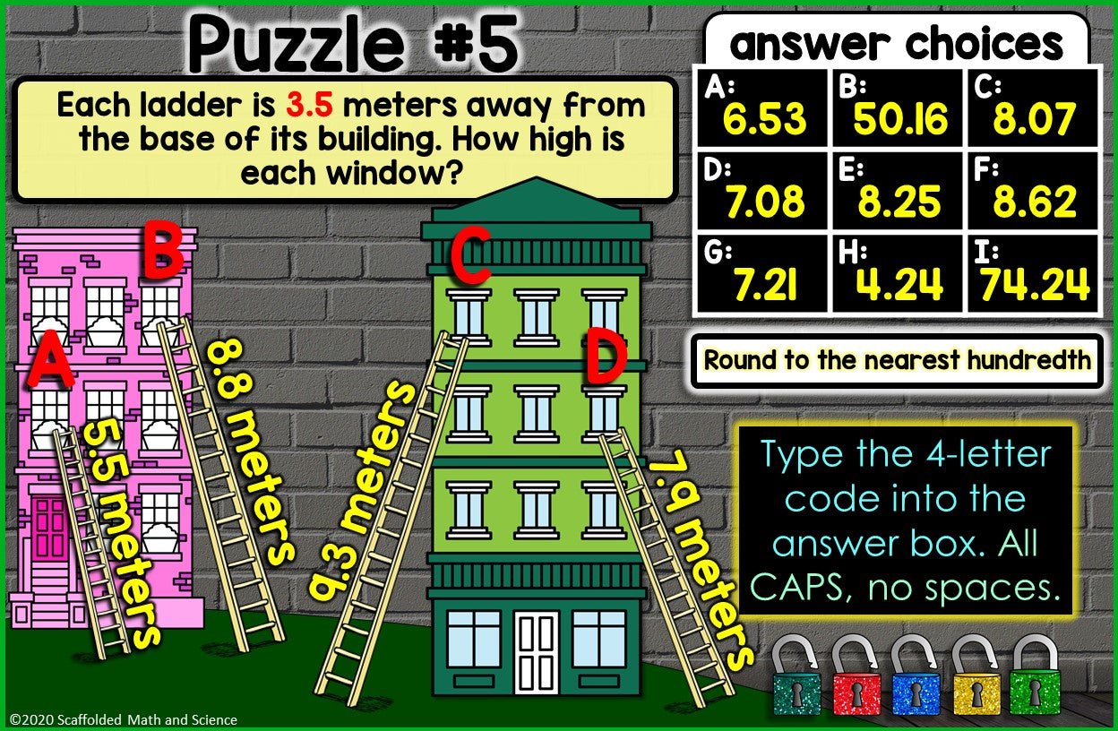 Pythagorean Theorem 8th Grade Geometry Digital Math Escape Room