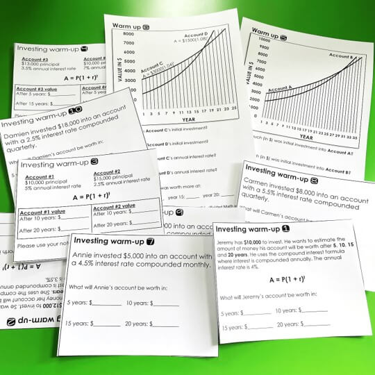 Consumer Math Warm-Ups 18 Units of Financial Literacy Bell Ringers