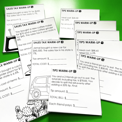 Consumer Math Warm-Ups 18 Units of Financial Literacy Bell Ringers