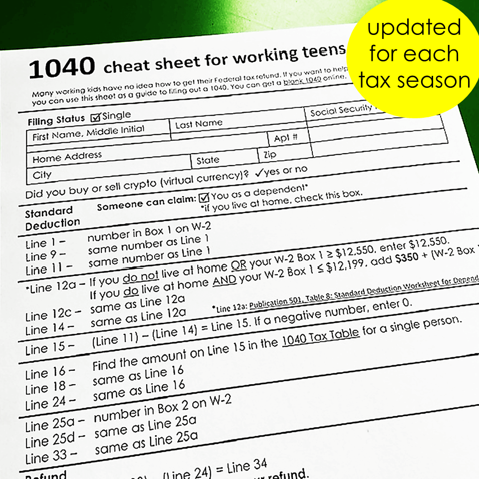 1040 Cheat Sheet