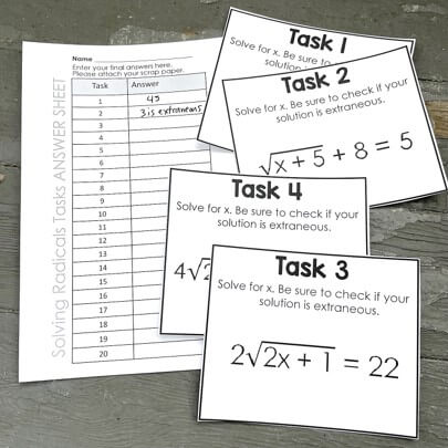Algebra 2 Activities Bundle