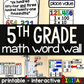 5th Grade Math Word Wall