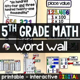 5th Grade Math Word Wall – Scaffolded Math Shop