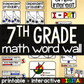 7th Grade Math Word Wall