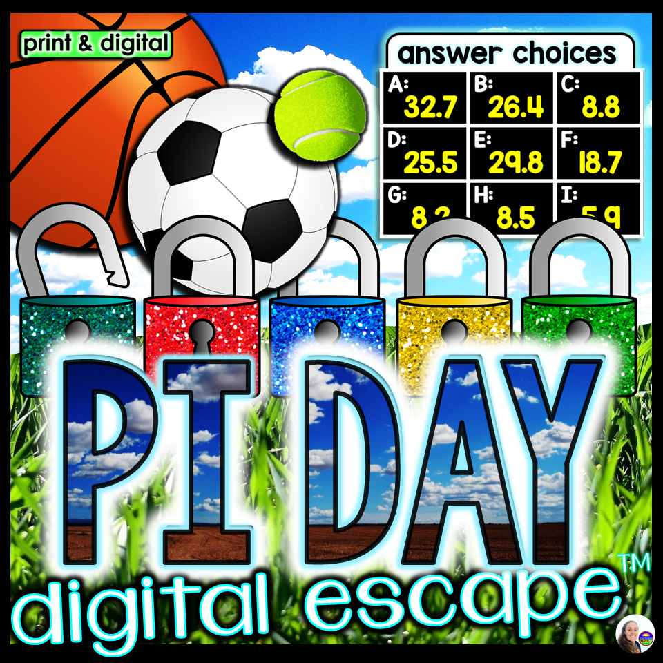 Pi Day Digital Math Escape Room Activity for Middle School