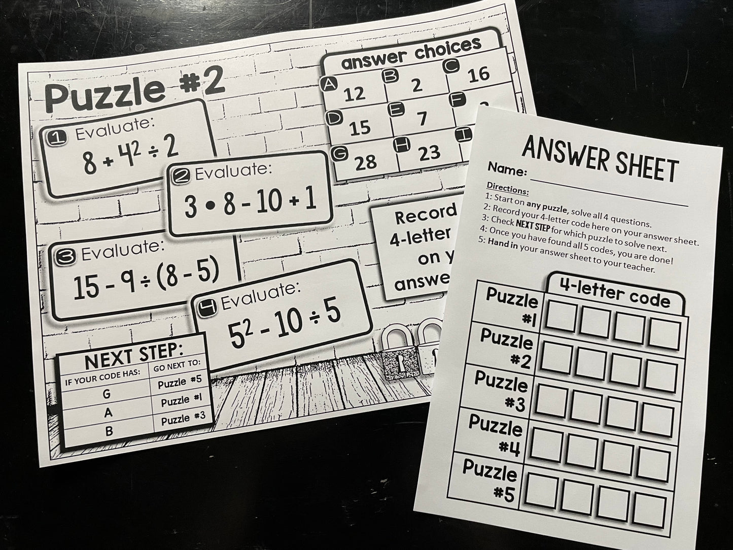 Digital Math Escape Room Activity Bundle for Middle School
