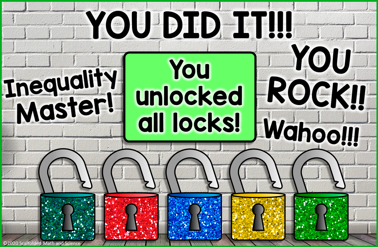 Solving 2-Step Inequalities Digital Math Escape Room