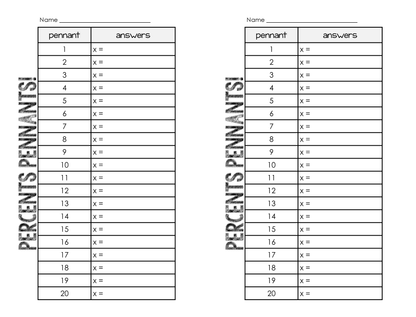 Percent Discounts Grocery Shopping Math Pennant Activity