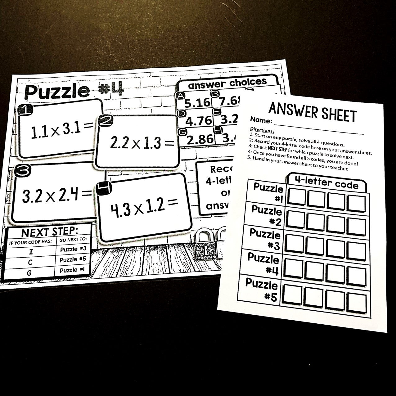 Multiplying Decimals 5th Grade Digital Math Escape Room