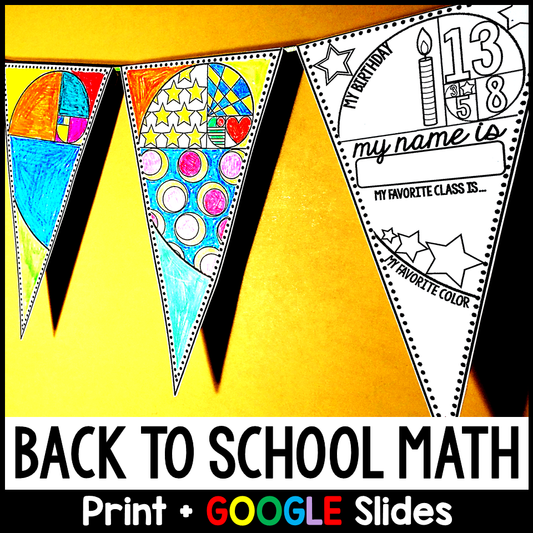 Back to School Math Pennant Activity