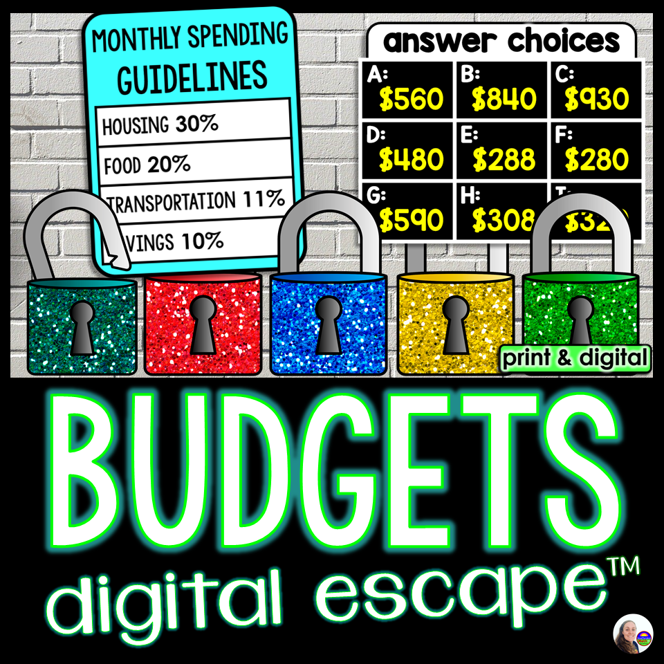 Calculating Budgets Math Escape Room Financial Literacy Activity