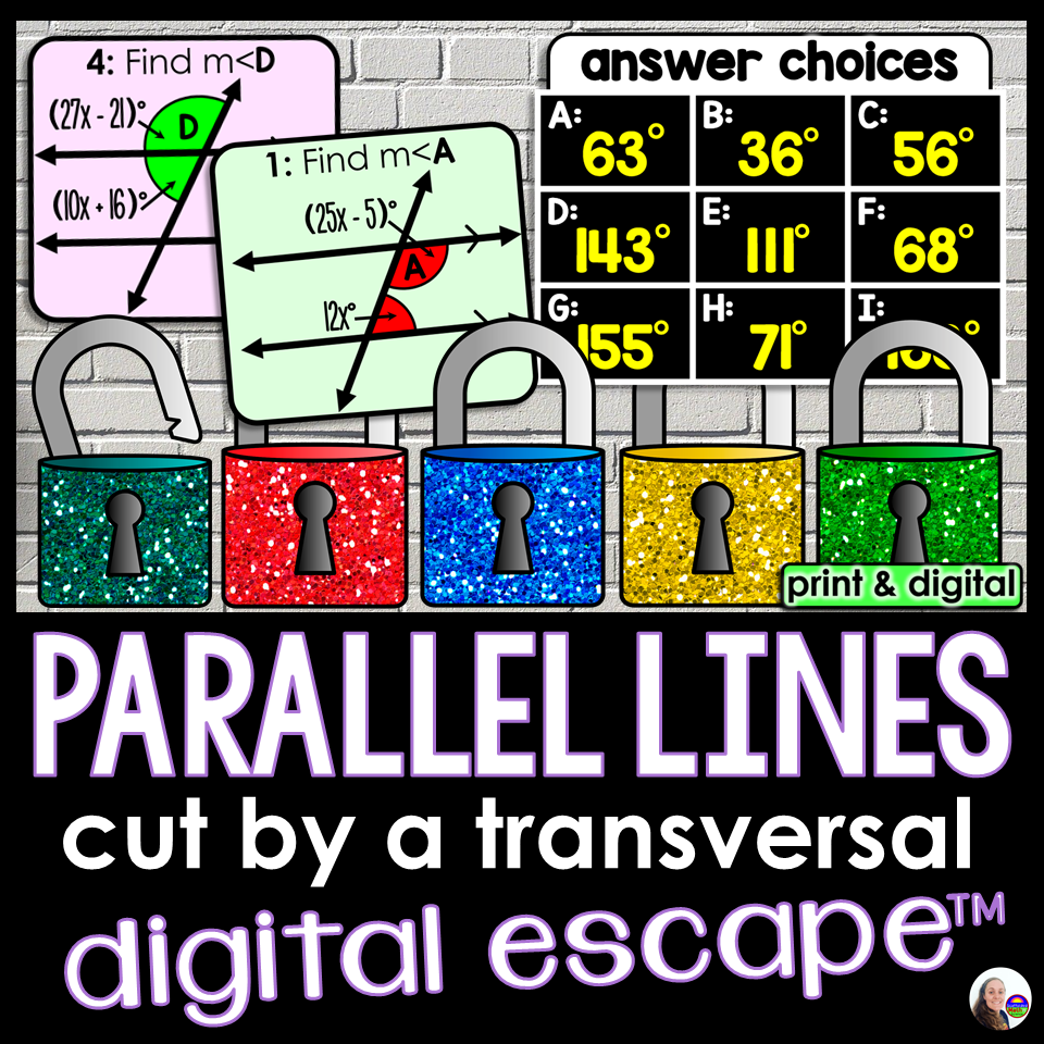 Parallel Lines Cut By a Transversal Geometry Escape Room
