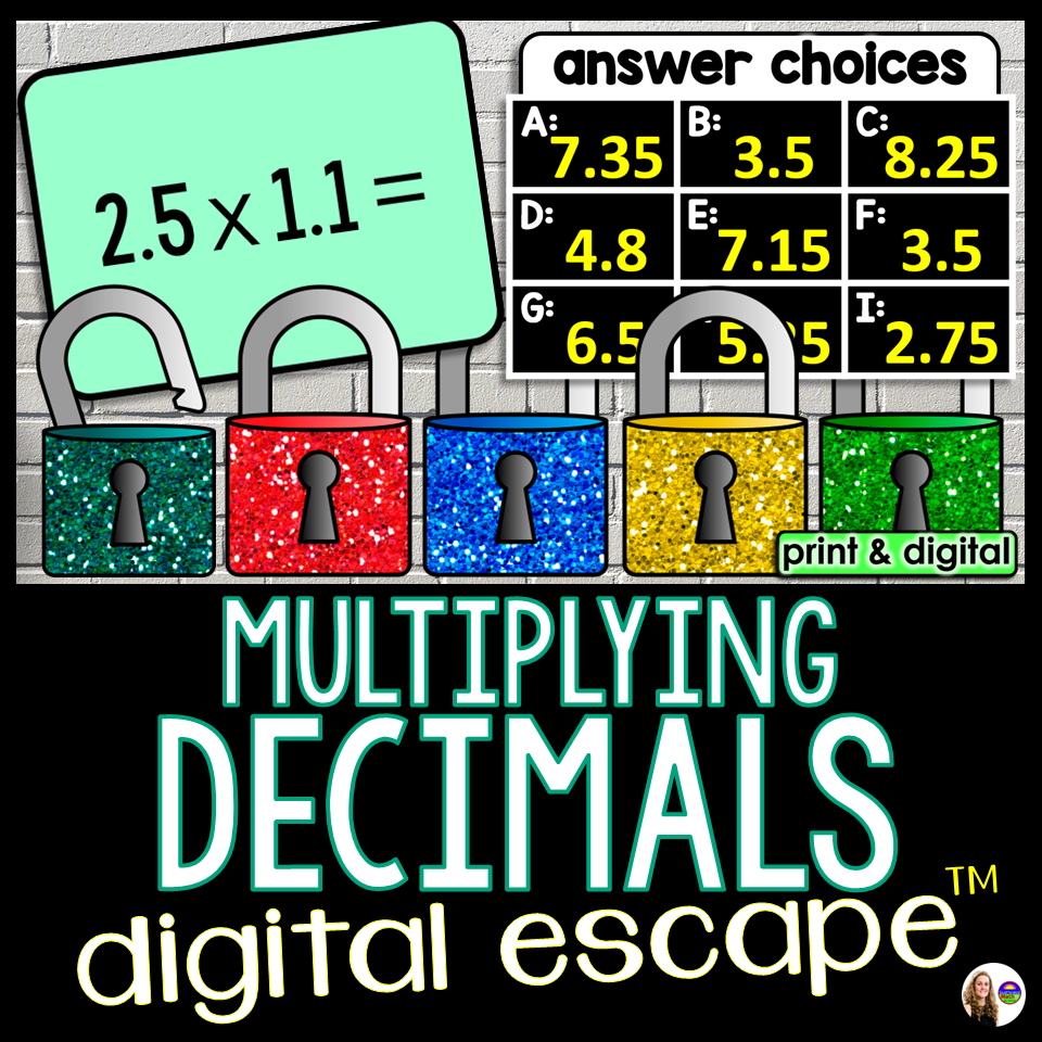Multiplying Decimals 5th Grade Digital Math Escape Room