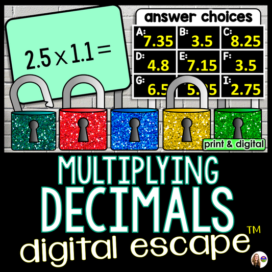 Multiplying Decimals Digital Math Escape Room