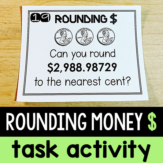 Rounding Money to the Nearest Cent/Hundredths Task Cards Activity