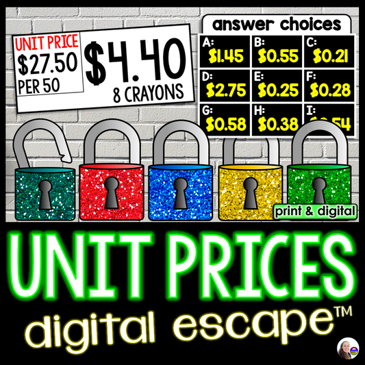 Unit Price Digital Math Escape Room Activity