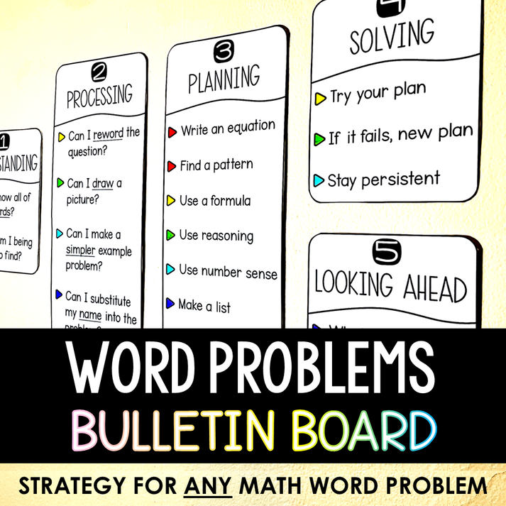 Bulletin Board Posters for Solving Any Math Word Problem – Scaffolded ...