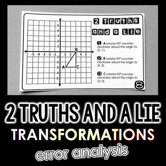 "2 Truths and a Lie" Geometric Transformations Math Error Analysis Activity