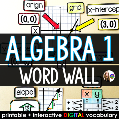 Algebra Vocabulary Word Wall