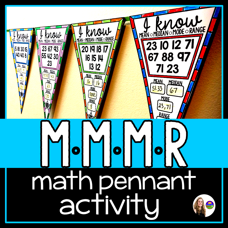 Mean, Median, Mode and Range Data Math Pennant Activity