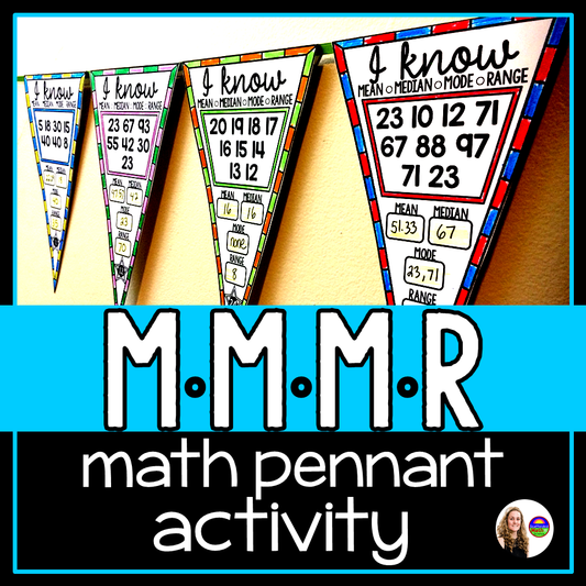 Mean, Median, Mode and Range Data Math Pennant Activity
