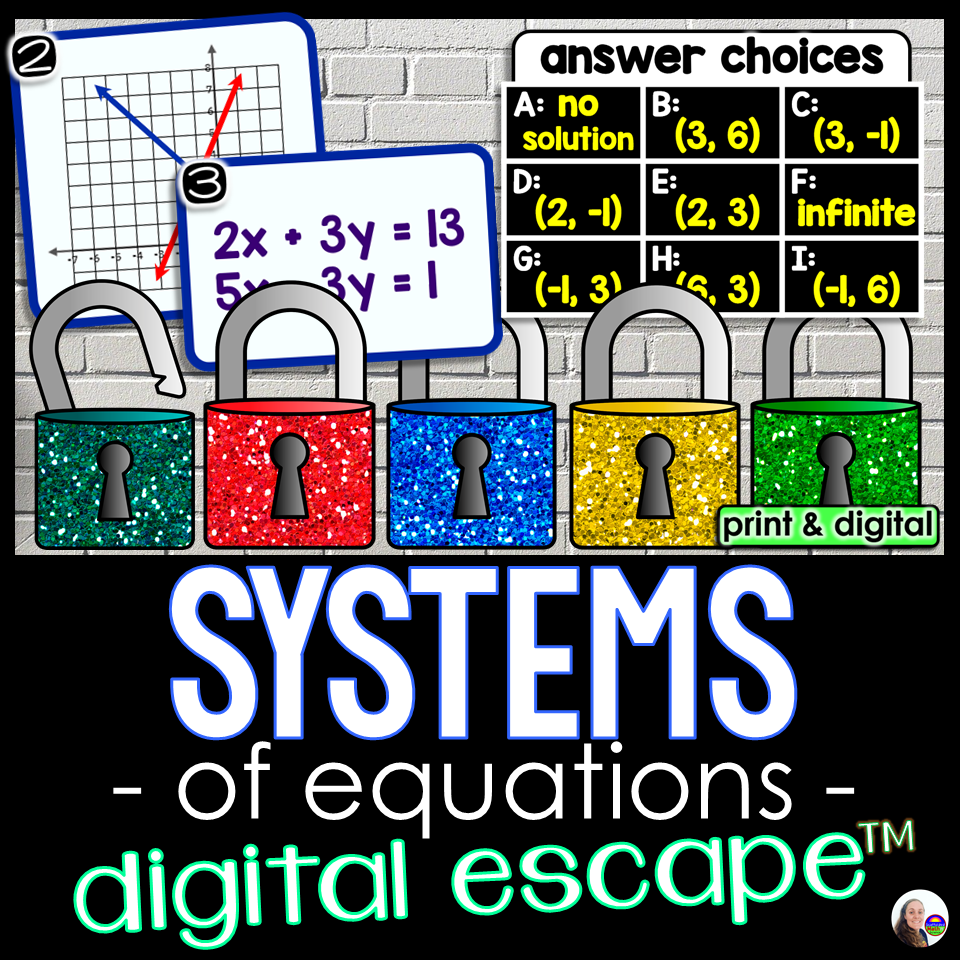 Systems of Equations Digital Math Escape Room