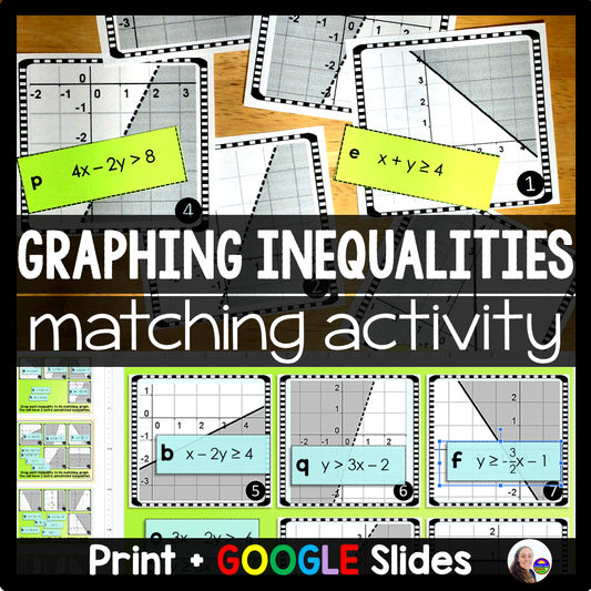 Graphing Linear Inequalities Algebra Matching Activity