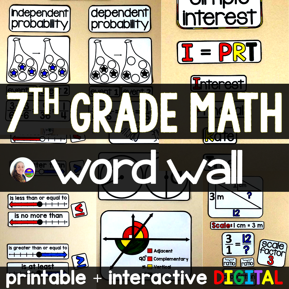 7th Grade Math Language Examples 7th Grade Math Vocabulary Word Wall – Scaffolded Math Shop