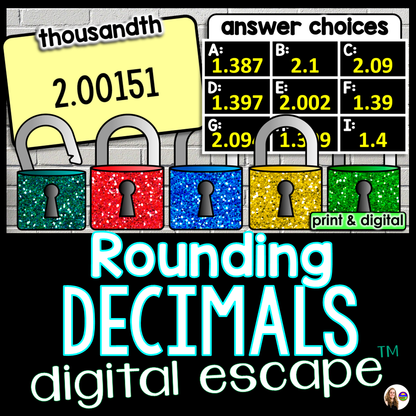 Rounding Decimals Digital Math Escape Room