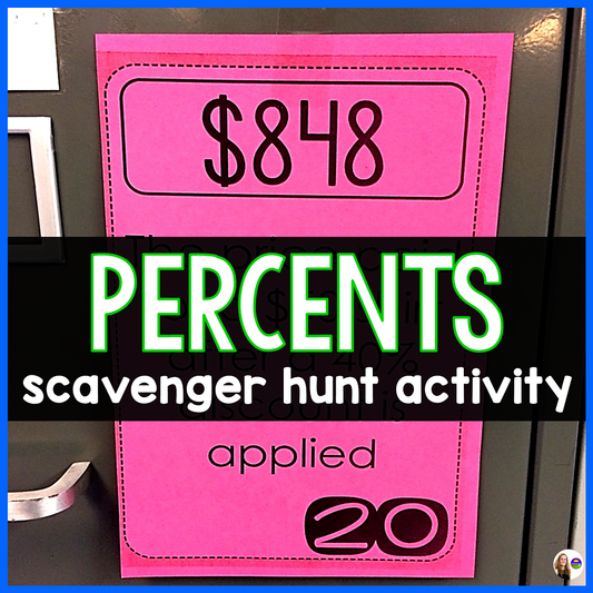 Free Percentages Scavenger Hunt Activity | Consumer Math | Financial Literacy