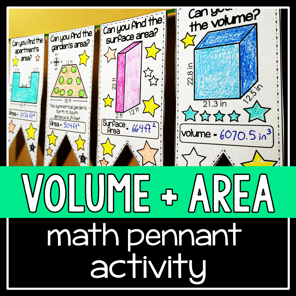 Volume and Surface Area of Prisms with Composite Figures Math Pennant Activity