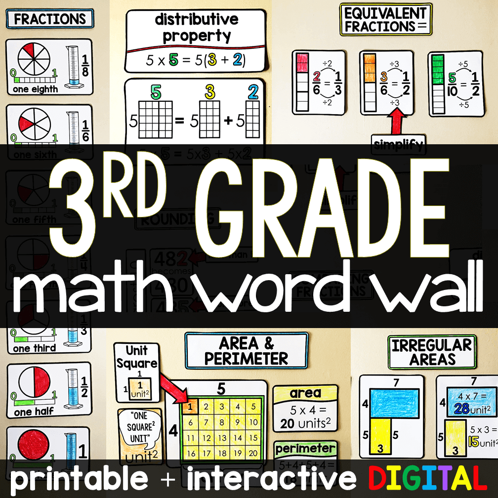 3rd Grade Math Word Wall – Scaffolded Math Shop