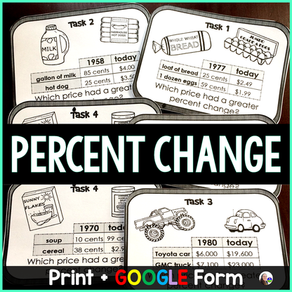 Percent of Change Task Cards Activity